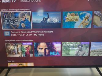 TCL Roku Smart 4K 55 inch remote control good TV firm price like new nice picture
