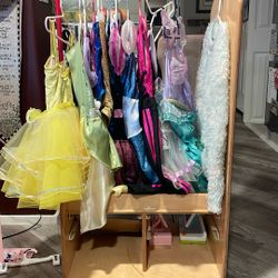 Wardrobe Play Set With Mirror And Cabinet