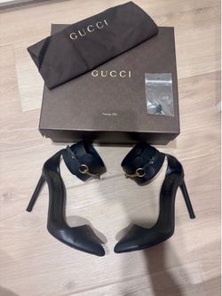 Black Gucci Shoes with Ankle Cuff