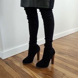 Ralph lauren suede over the knee.High heeled boots
