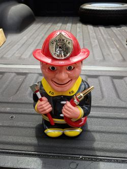 Firefighter cookie jar