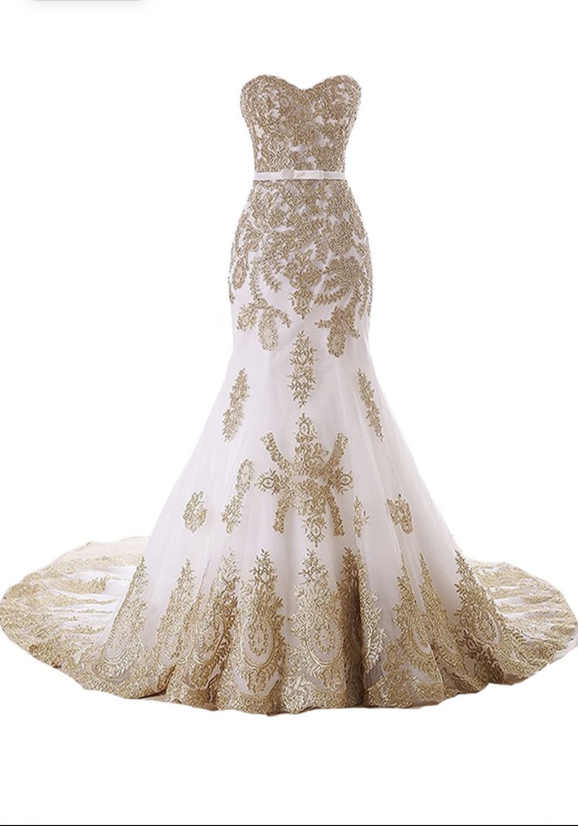 Wedding Dress With White & Gold