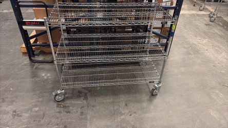 Uline Chrome Wire Shelf Cart on Casters