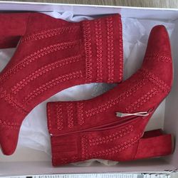 Stylish Red Suede Boots