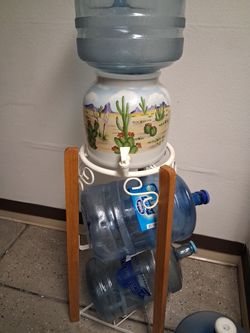 Water Bottle Dispenser W/ Stand And 4 Bottles