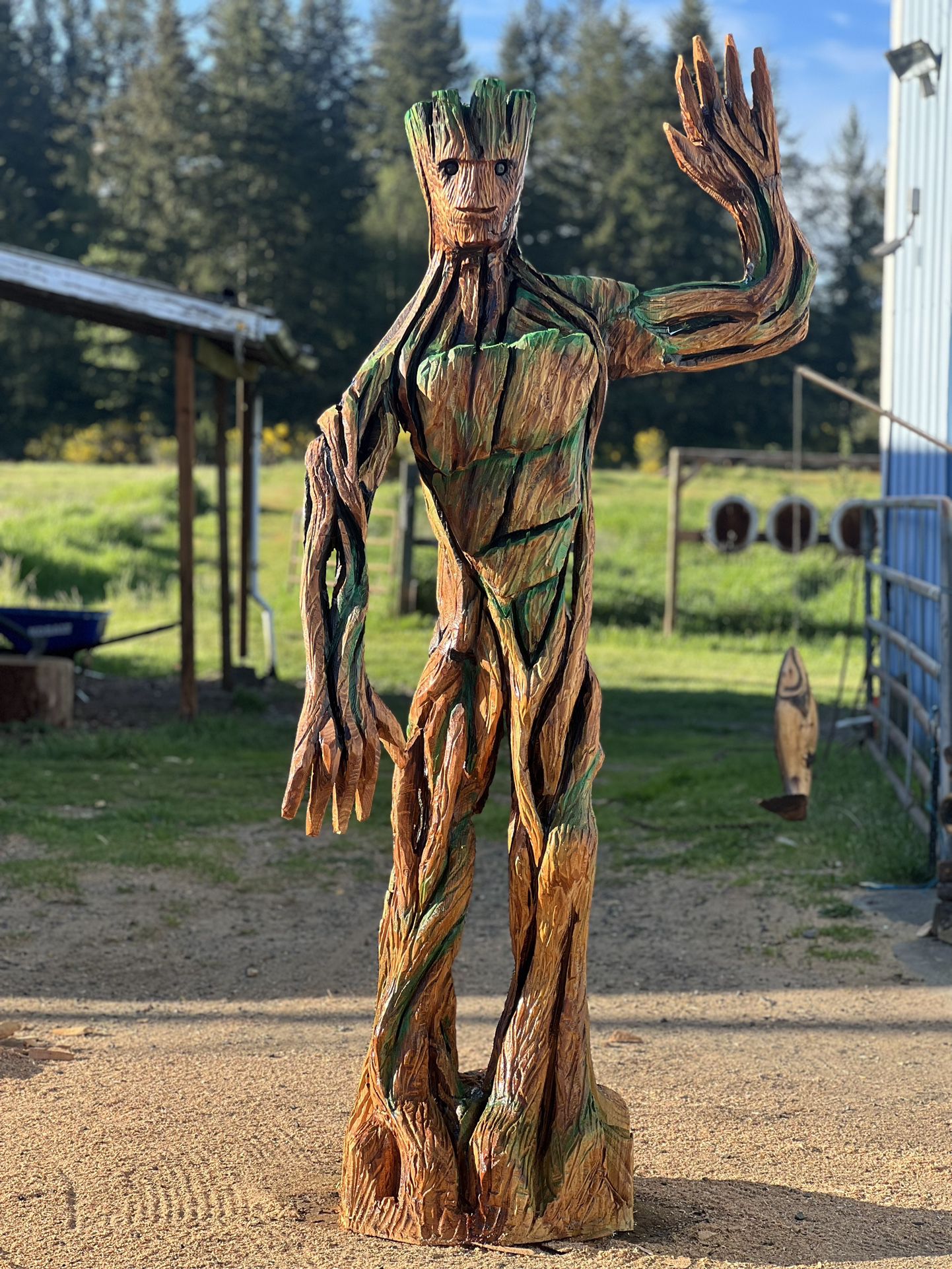 Groot Chainsaw Carving!!