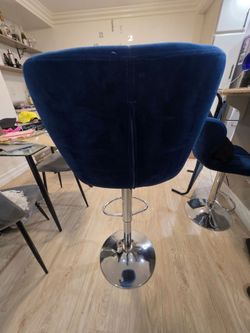 Set of two blue bar stool