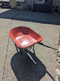 Plastic bin wheelbarrow