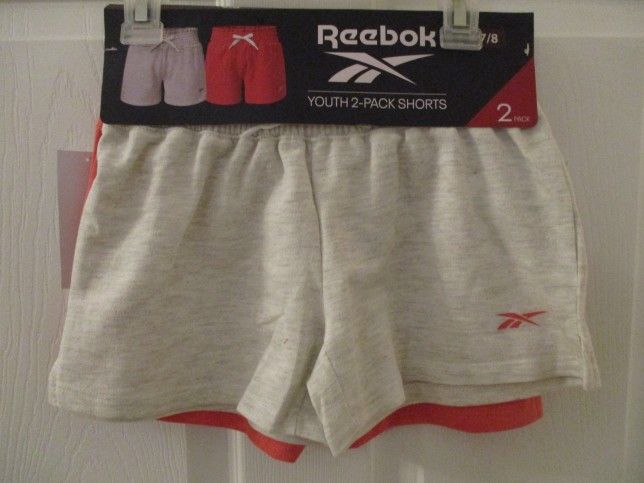 2pk Youth Reebok Shorts Size 7/8 NWT 