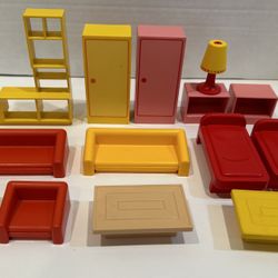 Vintage Playmobil Geobra  Dollhouse Doll Furniture Living. Room Bedroom