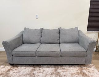Gray Fabric Three-Seater Sofa