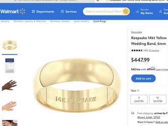 14K Solid Gold Wedding Ring Thumbnail