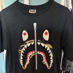 Bape ABC Camo Shark Silver Zip Tee Shirt