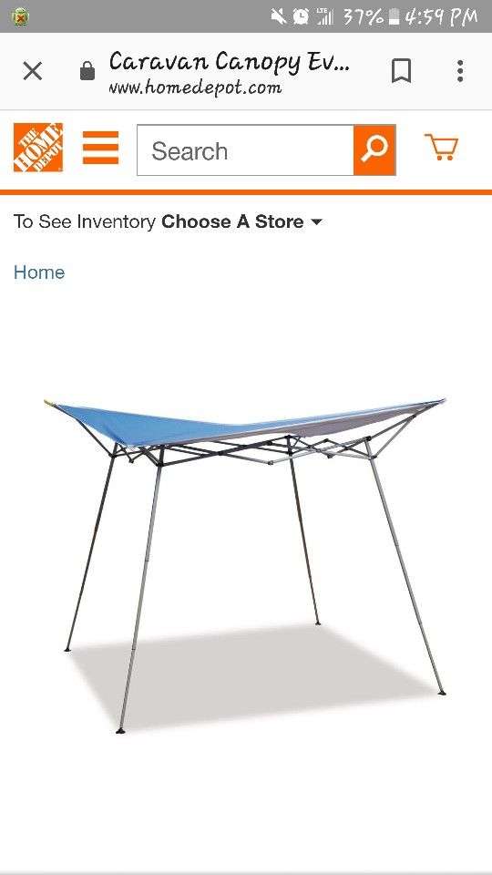 CARAVAN CANOPY 8' X 8' EVO SHADE INSTANT CANOPY, BLUE TOP/WHITE FRAME