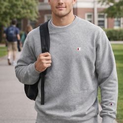 Champion Vintage Reverse Weave Red C Logo 90’sCrewneck Pullover M USA Sweatshirt