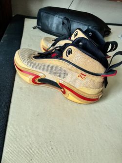 Nike High-Top Basketball Sneakers Gold Red Black