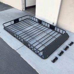 $145 (New in box) Universal roof rack 64x39 inch car top cargo basket carrier extension luggage holder 150lbs max