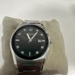 Bulova Watch Black Sunray  Dial and  diamonds. 