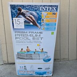 Intex 26723EH 15ft x 42in Prism Frame Above Ground Swimming Pool Set with Filter