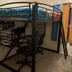 Full Size loft bed with Desk