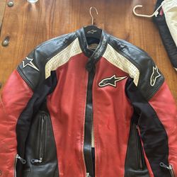 Alpinestars Leather Motorcycle Jacket 42USA