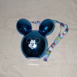 New Disney Parks Metalic Blue Mickey Mouse Balloon Popcorn Bucket