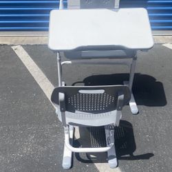 Child’s Desk W attached Light & Matching Chair 