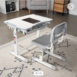 Vivo Kids Height Adjustable Desk and Chair grey color