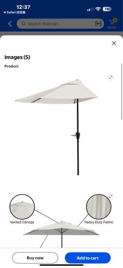 New in box 9 Ft Garden Parasol with Aluminum Pole Umbrella Outdoor Patio Sunshade Half vidaXL, white