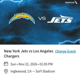 6 Chargers Vs Jets at SoFi