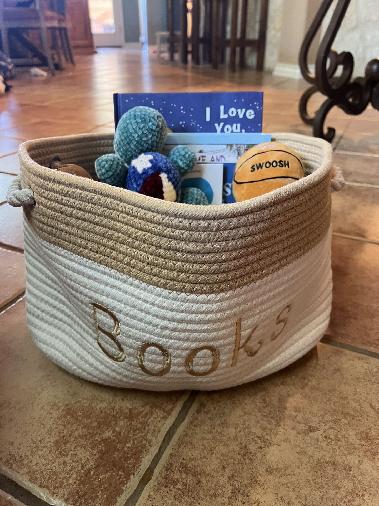 Kids Book Basket With Book Basket And Plush Toys Included!
