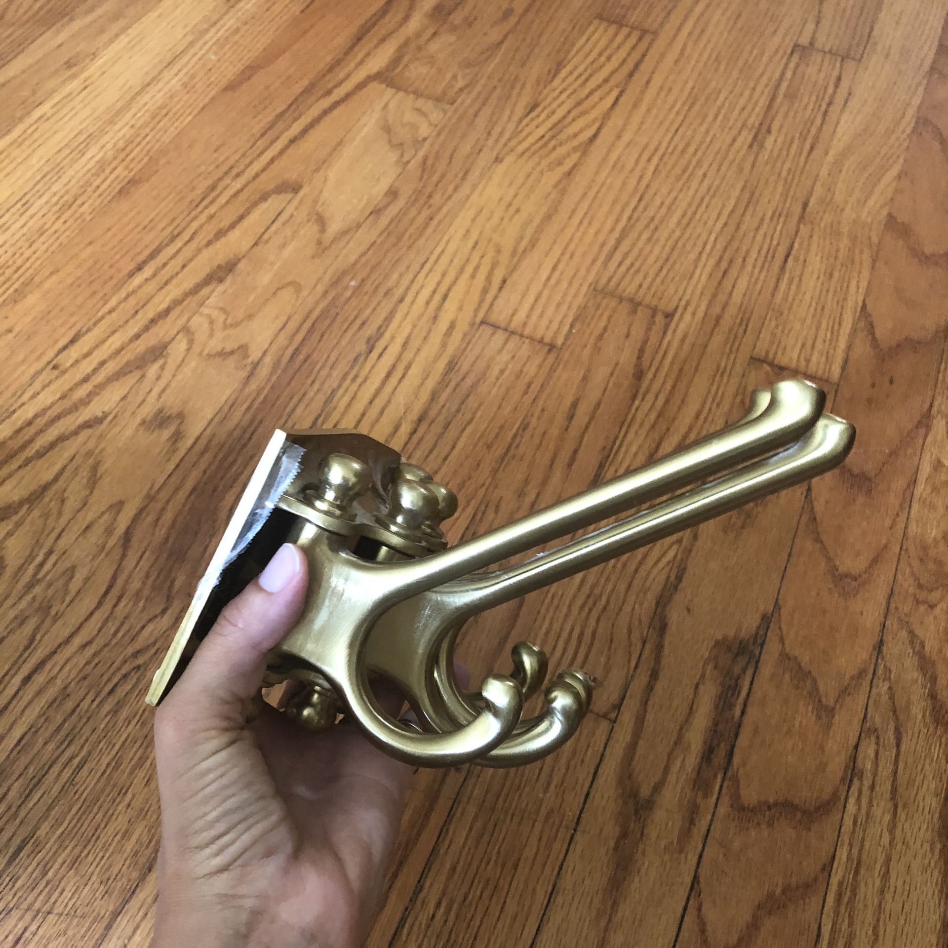Brass Rack movable hooks hats coats scarves bags etc