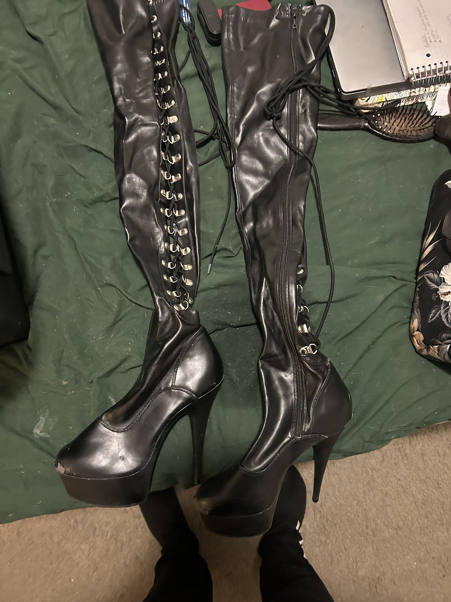 Thigh High Laced Up Boots