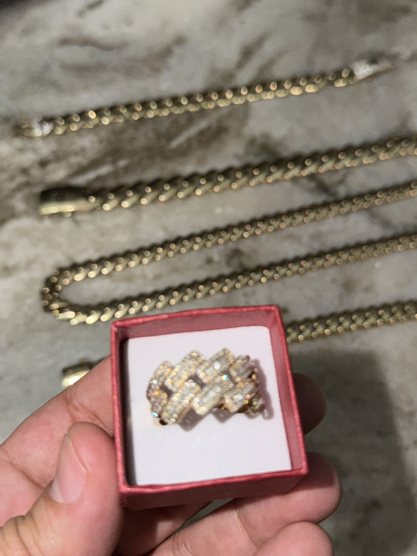 10k Cuban Ring with Real diamonds π π (Not Moissanite) 2.23ctw sz 8.5 $950 Have a few Monaco bracelets & chains also. (Public meet ups only)