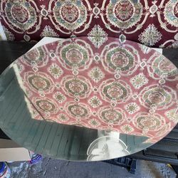 Round Glass Mirror Table Top One Inch Bevel 