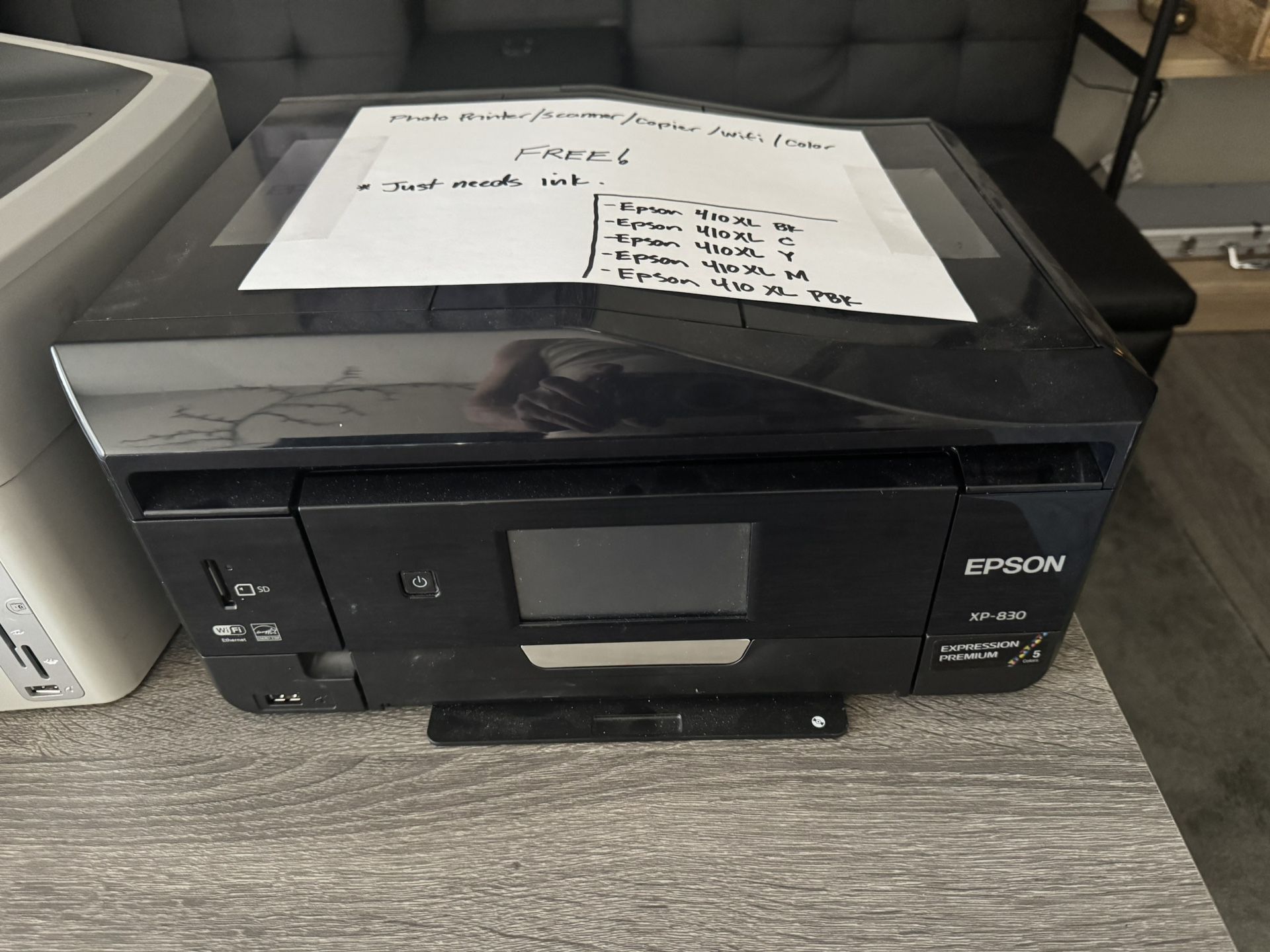 FREE! Epson XP 830 Photo Printer/Scanner/Copier