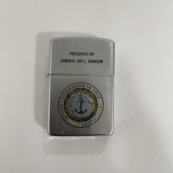 Vintage Zippo Lighter Presented By US Navy Four-Star Admiral Roy L. Johnson