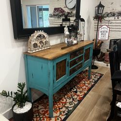 Vintage Potato Barn Hutch With Matching Runner 