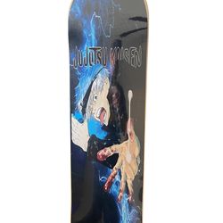 8.0 custom-designed skateboard deck featuring Gojo Satoru from the anime Jujutsu Kaisen.