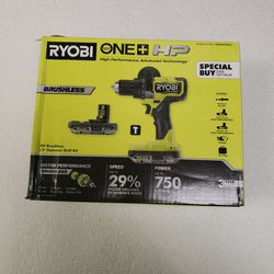NEW Ryobi 18 Volt Brushless Hammer Drill Kit PBLHM101K2