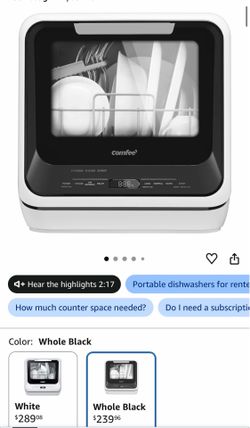 Portable Countertop Dishwasher (Barely Used, All Parts Included)