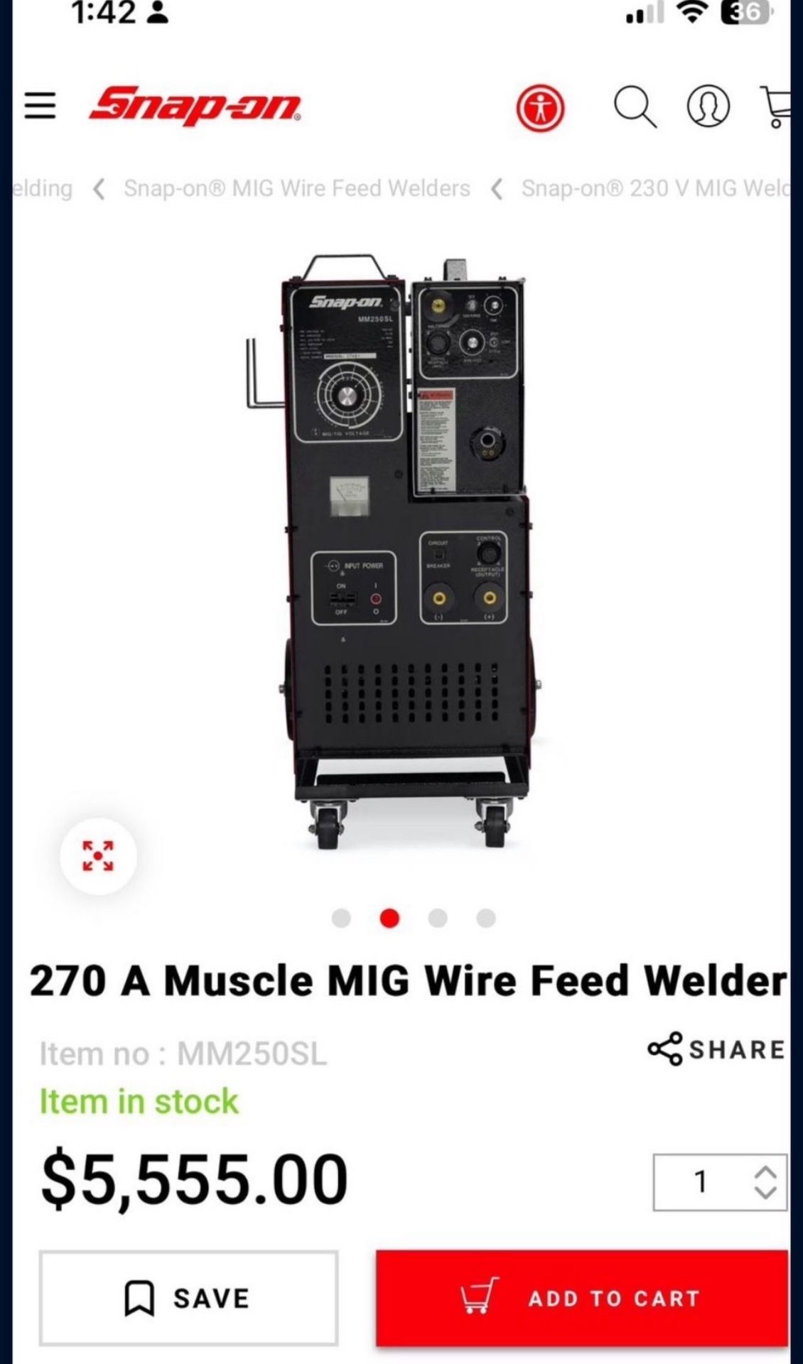 SNAP-ON MM250SL Muscle MIG Wire Feed Welder