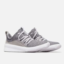 SOREL Womens Dove Grey Suede Leather White Out N About Plus Waterproof Sneakers