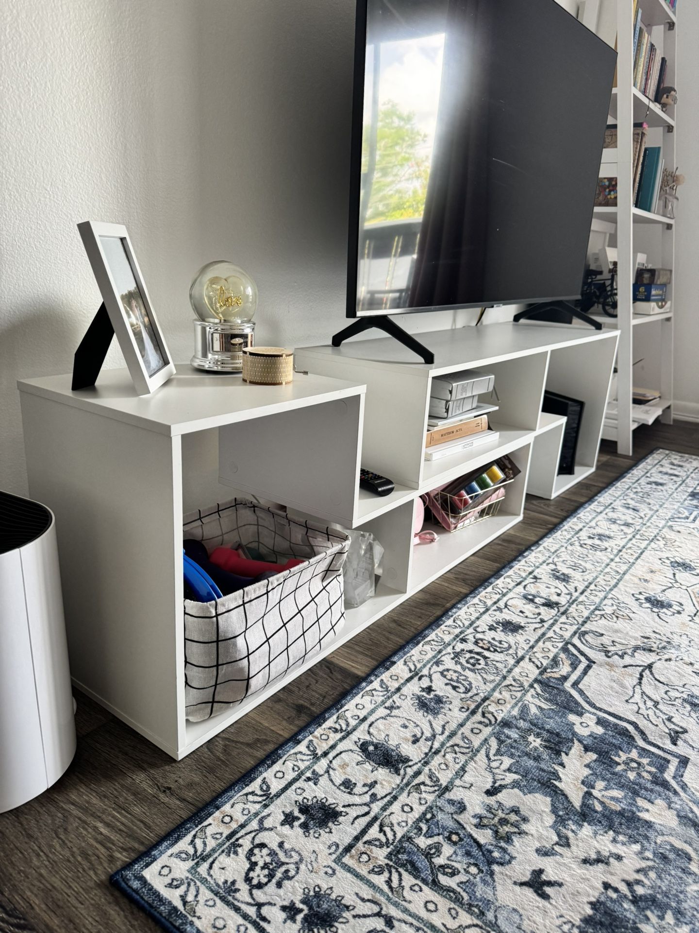 DEVAISE Console TV Stand for 55 60 65 inch TV, Modern Entertainment Center Media Stand, TV Table Storage Bookcase Shelf for Living Room (41.3”W x 11.