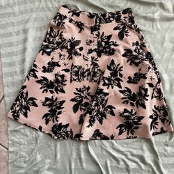 Floral Pink & Black Skirt 