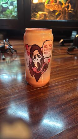 Ghost face pink cup
