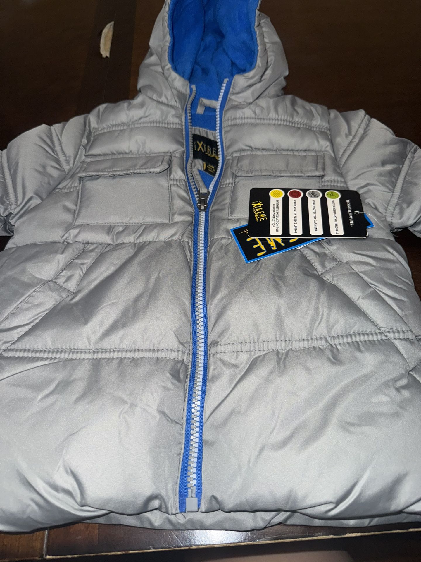 Xtreme Puffer Jacket Fleece Lined Hooded Super Warm Size 24M Gray On Sale!!