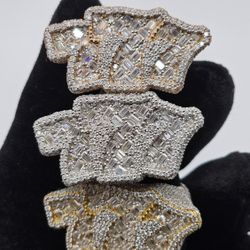 777 MOISSANITE RING WITH BAGUETTES 10CTW