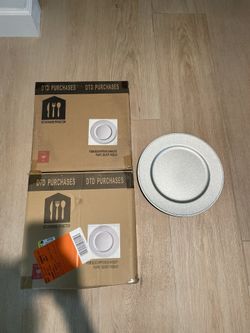 Silver Plastic Charger 