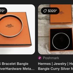 Original Hermes Enamel Bangle Bracelet Black Silver